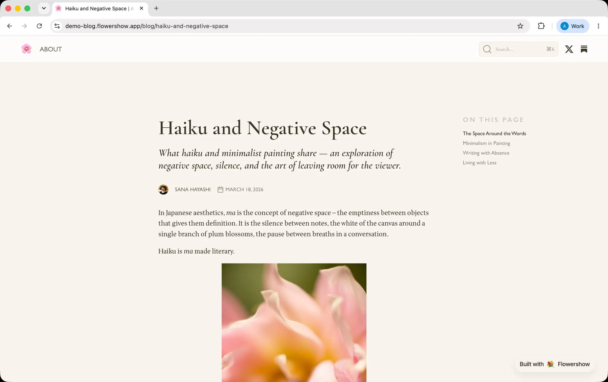 Publish with Flowershow screenshot