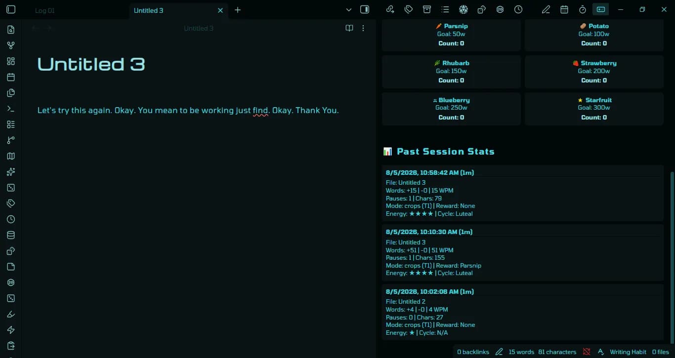 Gamified Writing Suite screenshot