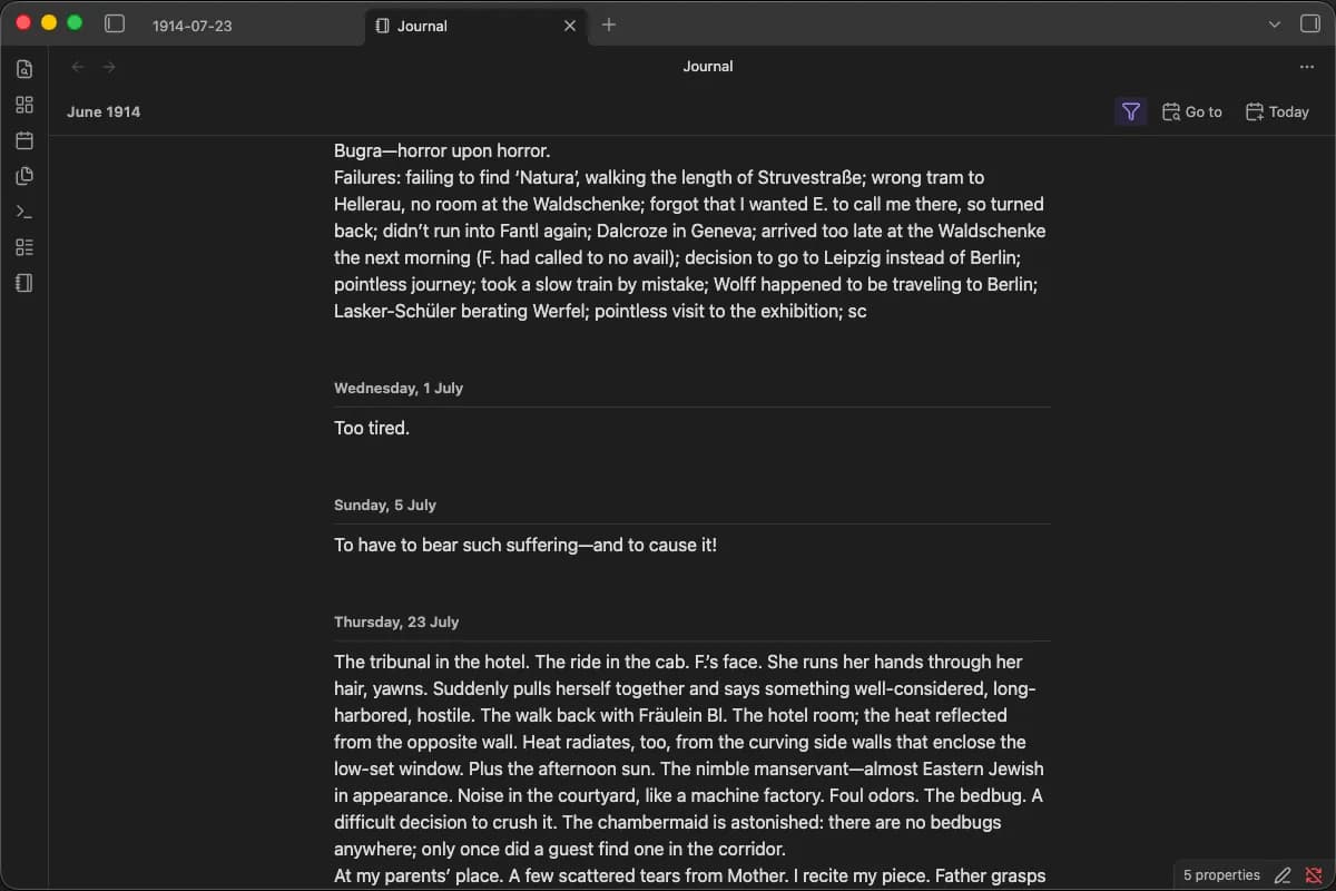 Journal View screenshot