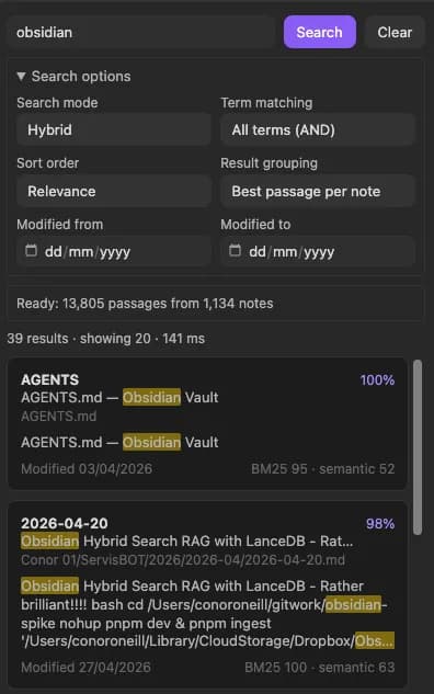 ZVec Hybrid Search screenshot
