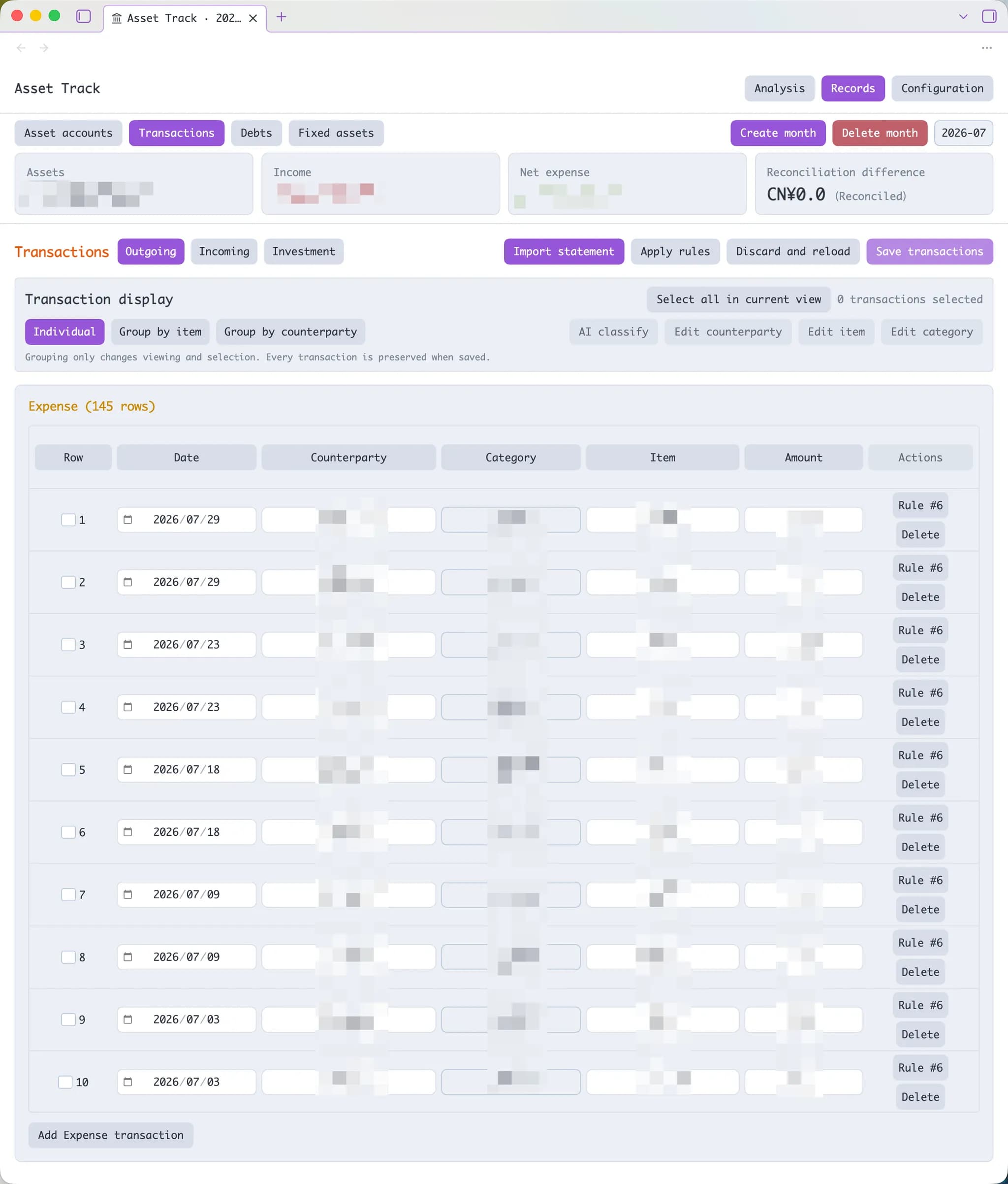 Asset Track screenshot