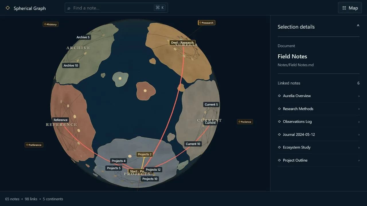 Spherical Graph screenshot