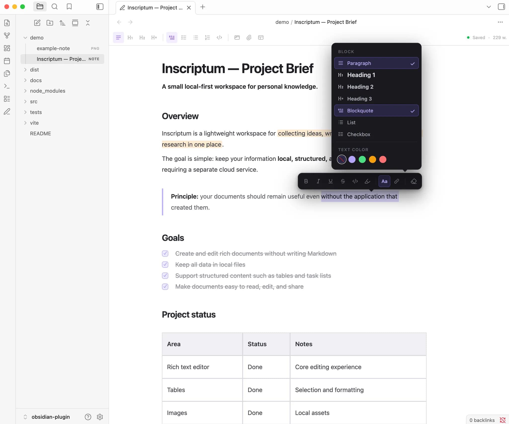 Inscriptum screenshot