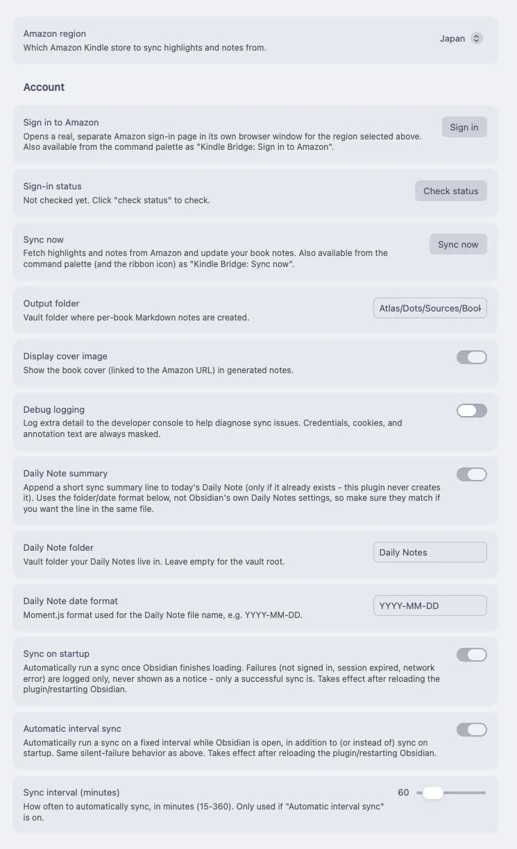 Kindle Bridge screenshot