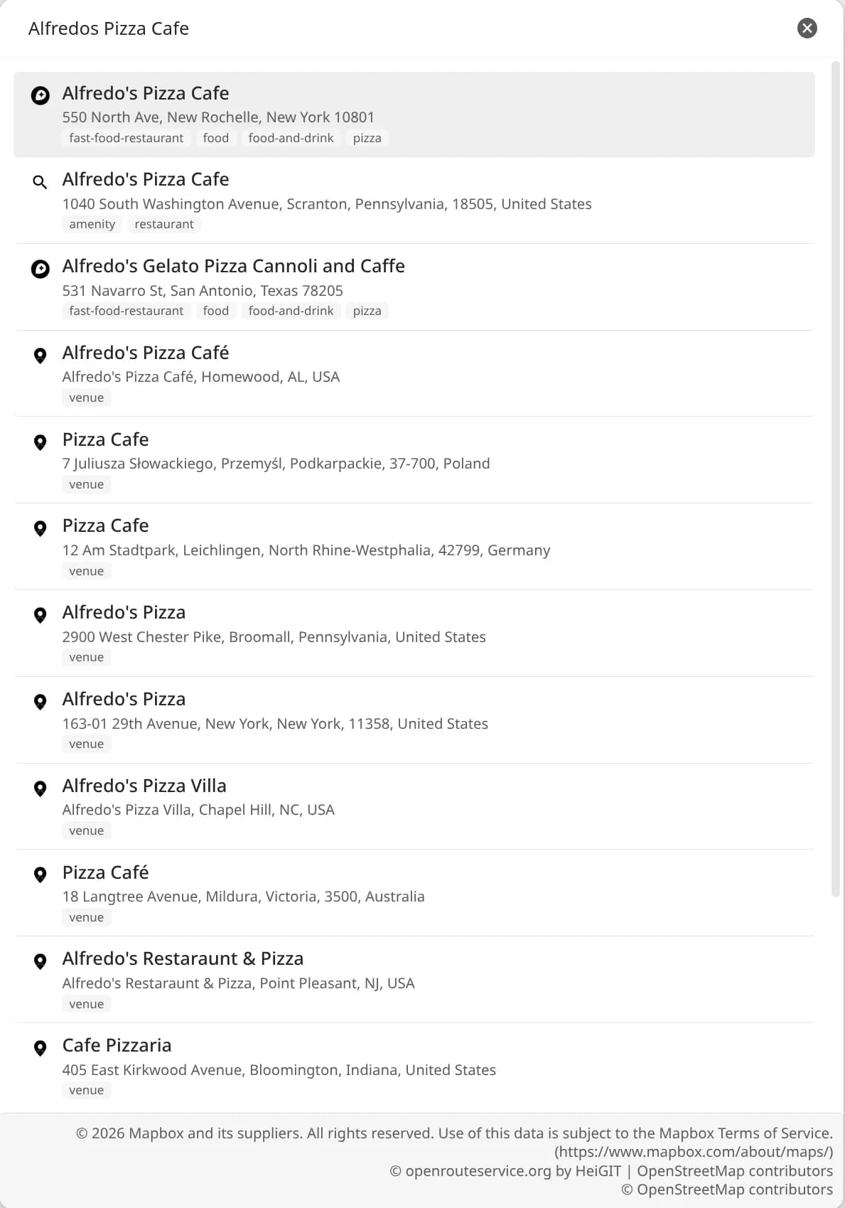 Places screenshot