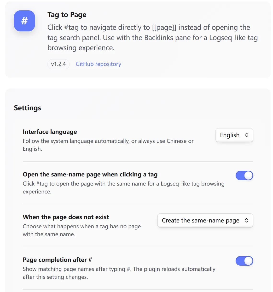 Tag to Page screenshot
