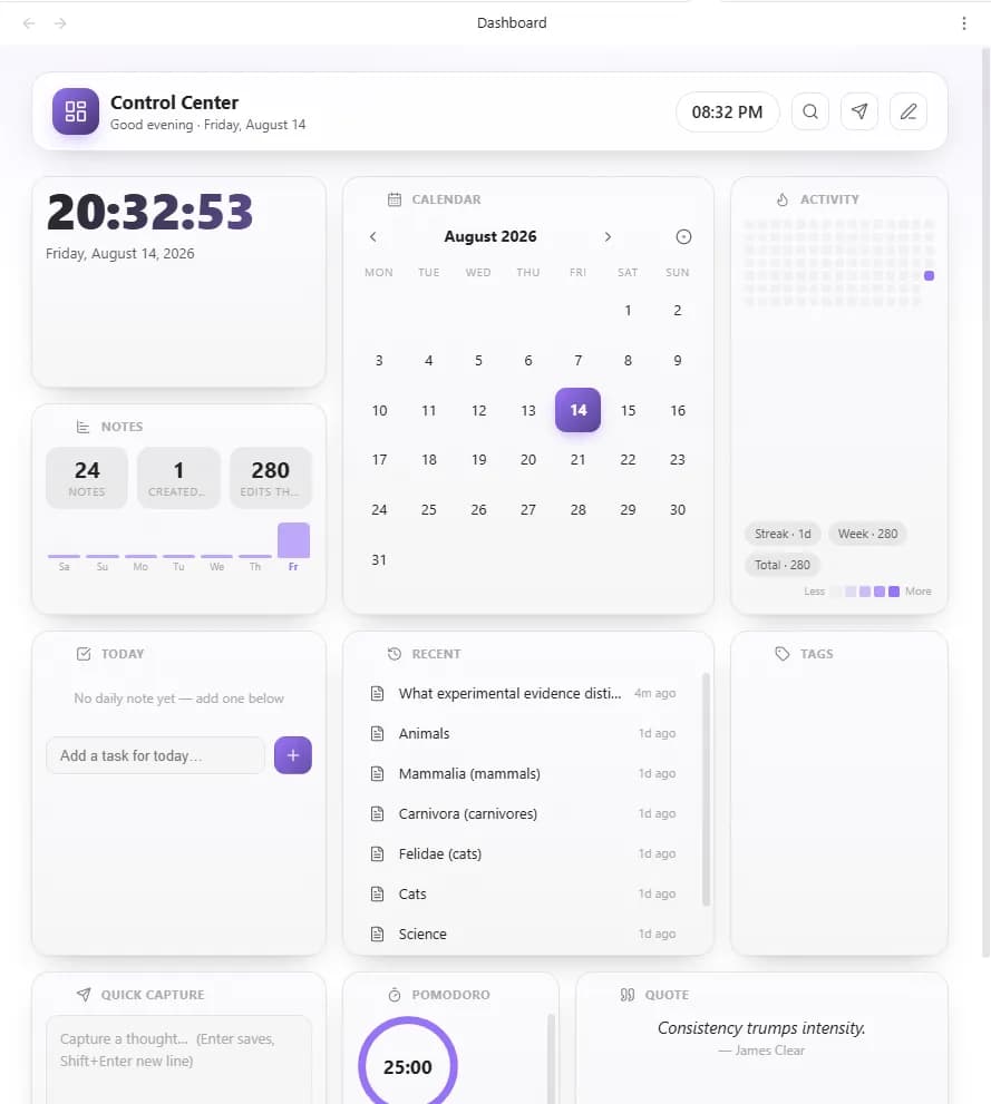 Aurora Dashboard screenshot