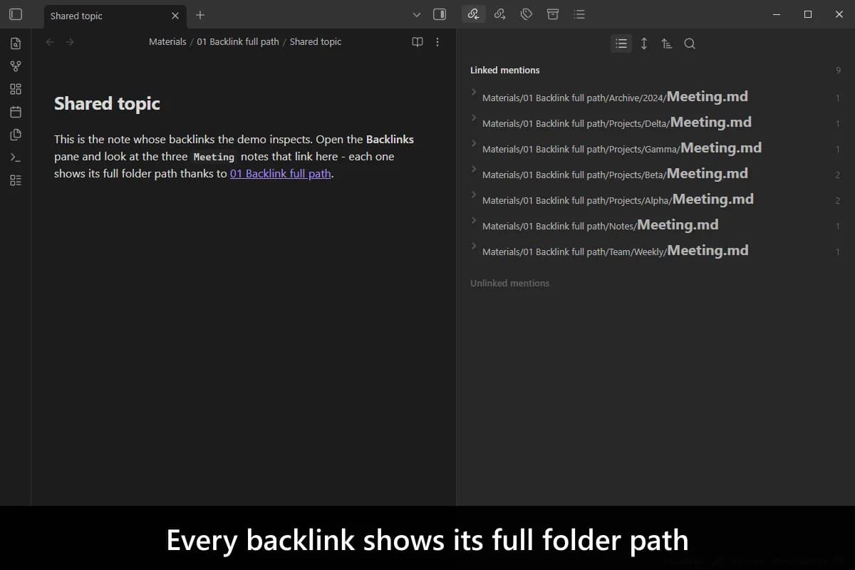 Backlink Full Path screenshot