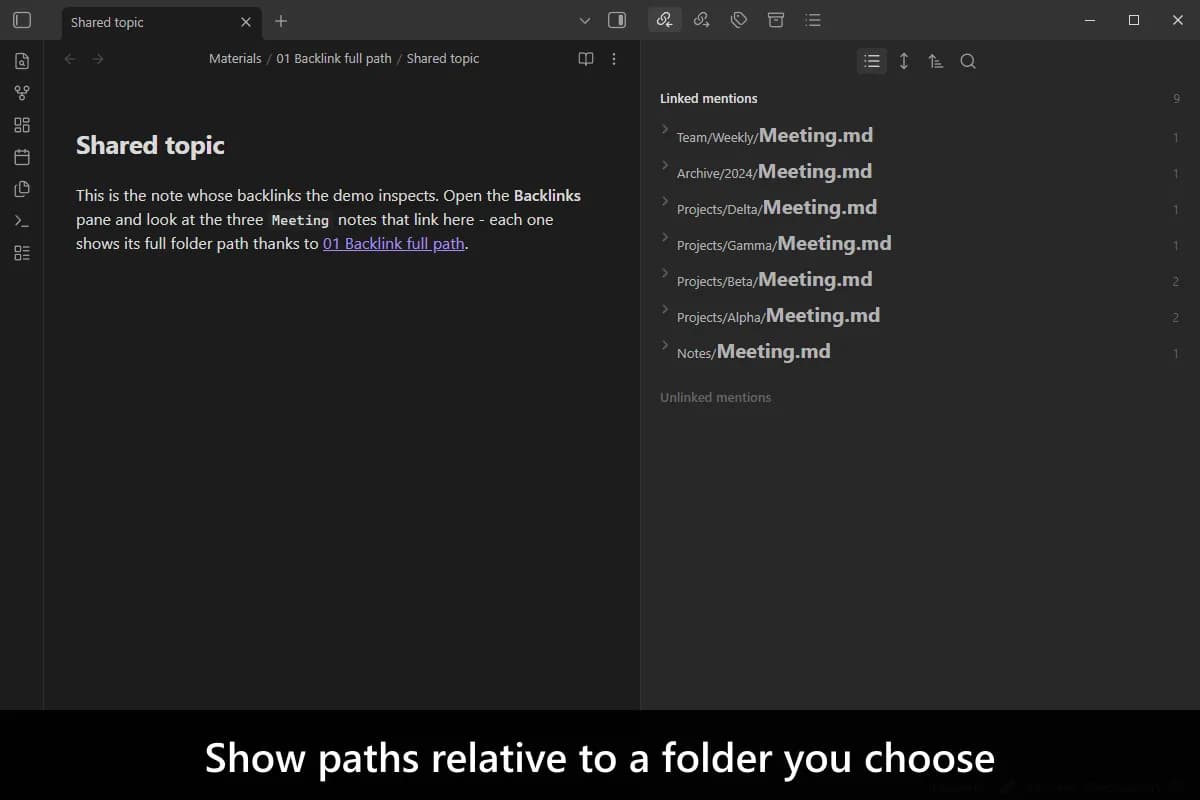 Backlink Full Path screenshot