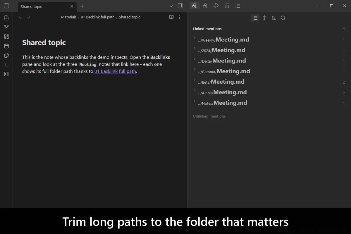 Backlink Full Path screenshot