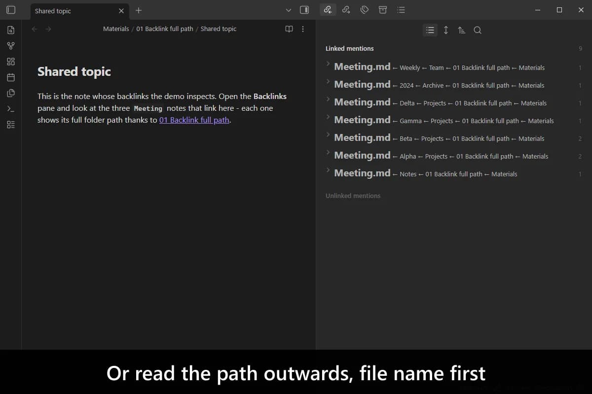 Backlink Full Path screenshot