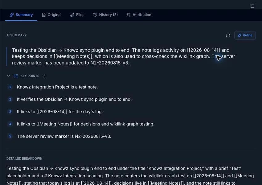 Knowz AI Sync screenshot