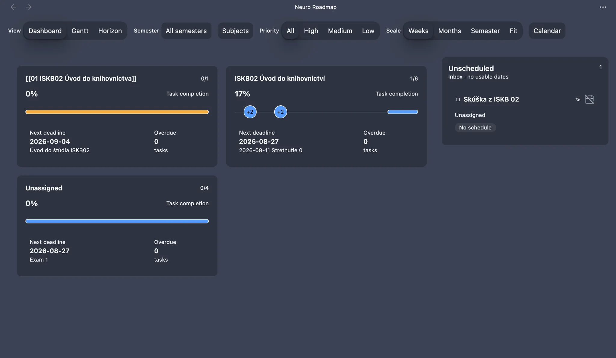 Neuro Roadmap screenshot