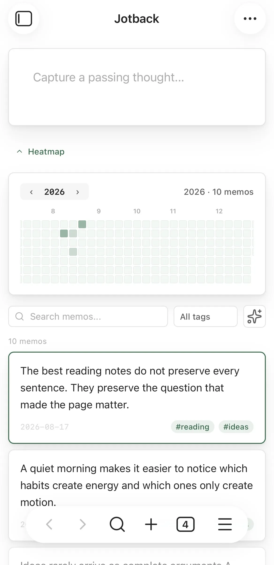 Jotback screenshot