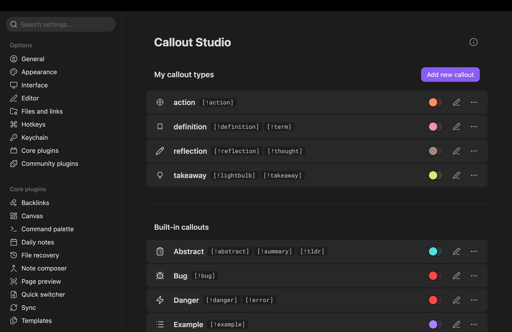 Callout Studio screenshot