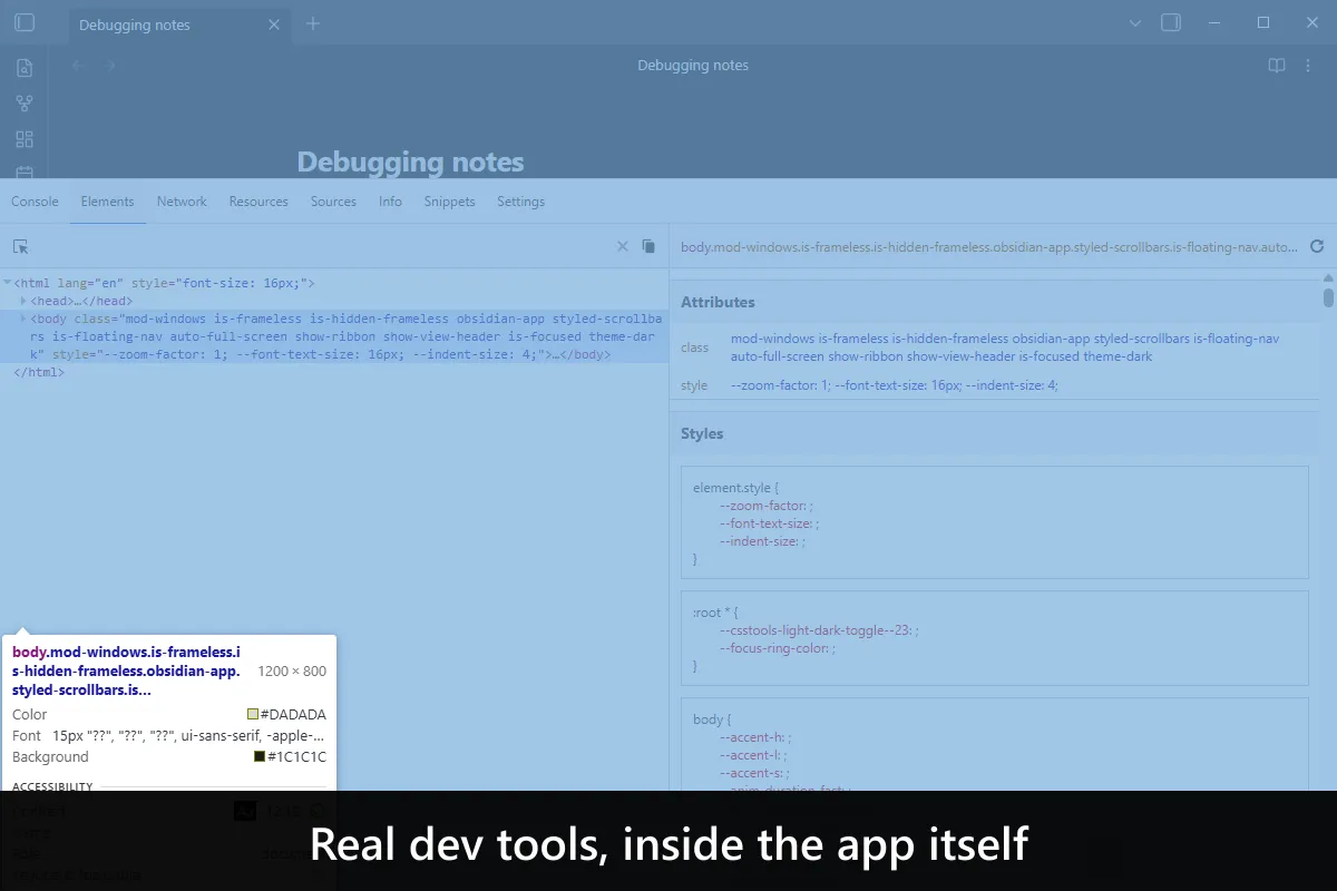 Advanced Debug Mode screenshot