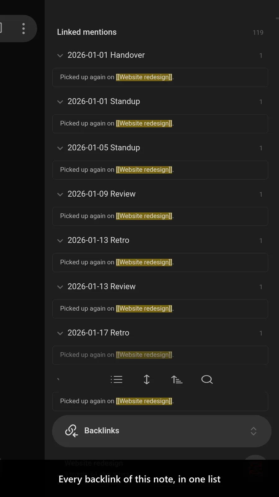 Backlink Cache screenshot