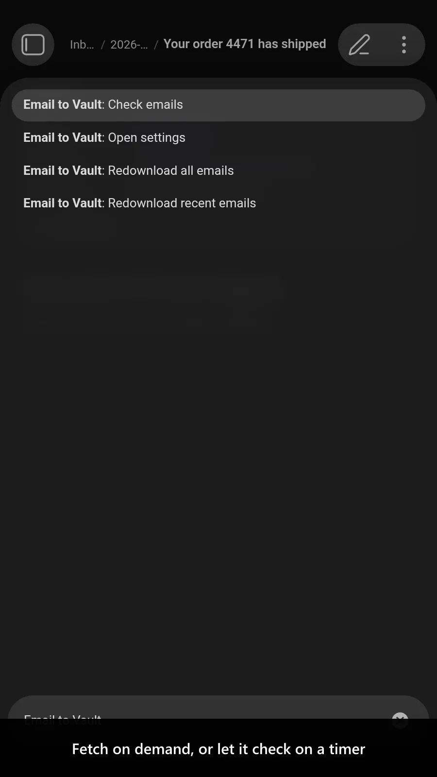 Email to Vault screenshot