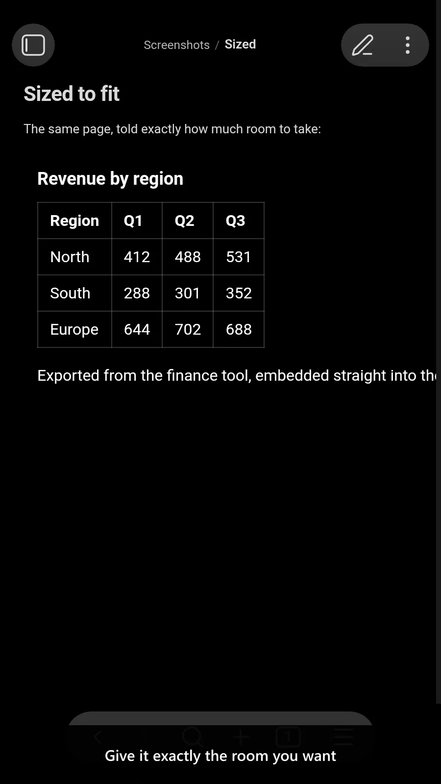 Embed HTML screenshot