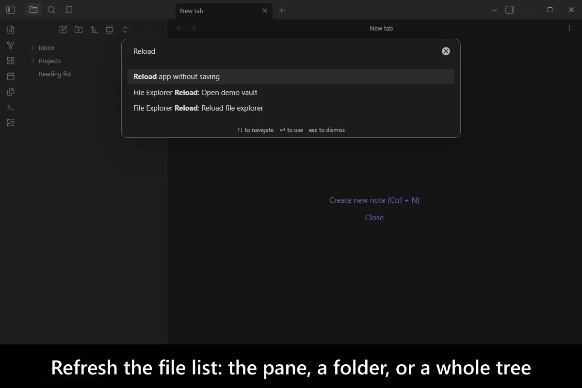 File Explorer Reload screenshot