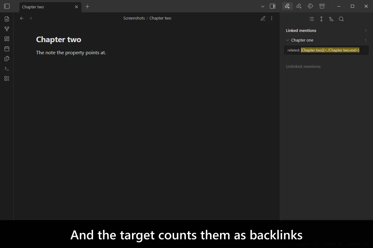 Frontmatter Markdown Links screenshot