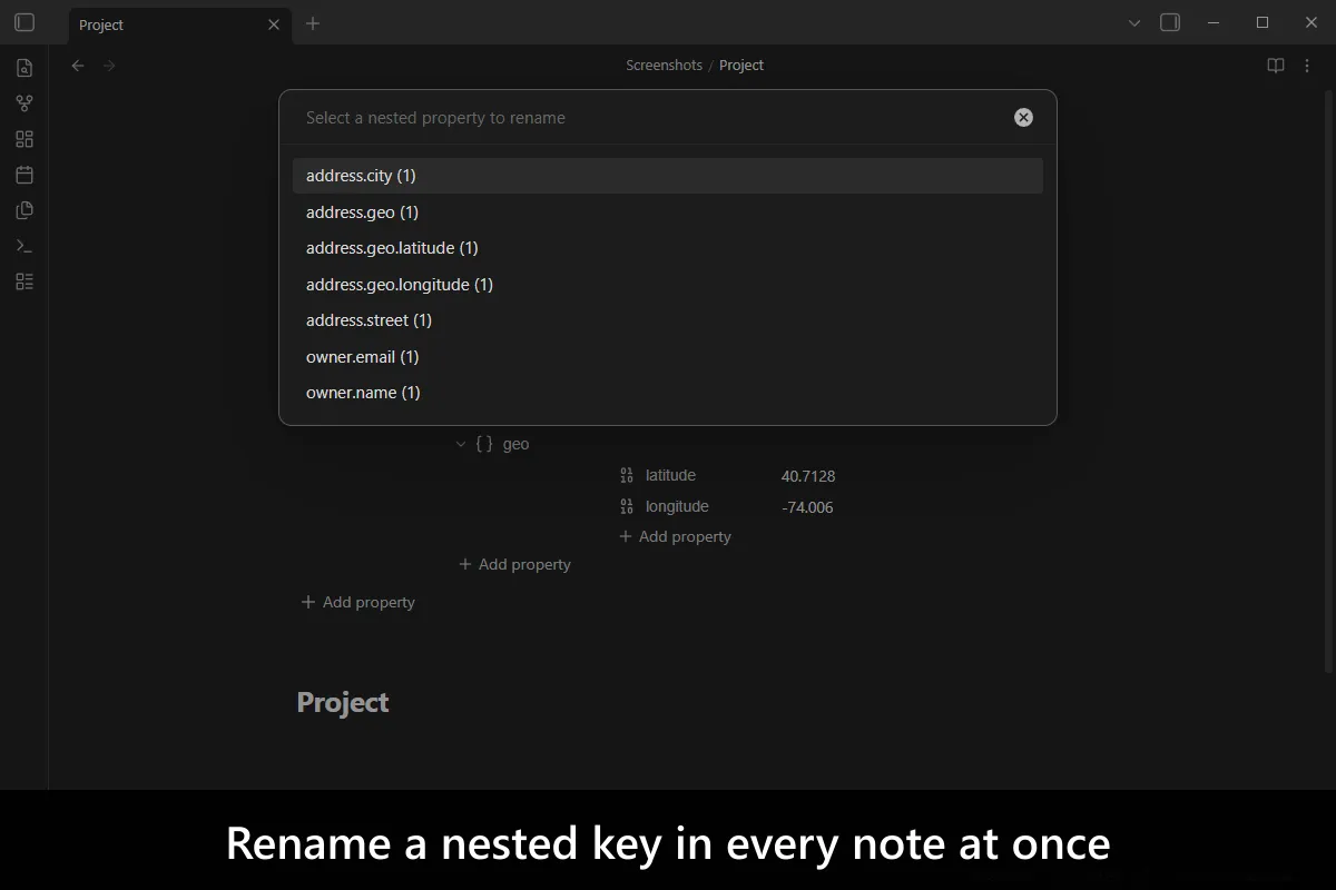 Nested Properties screenshot