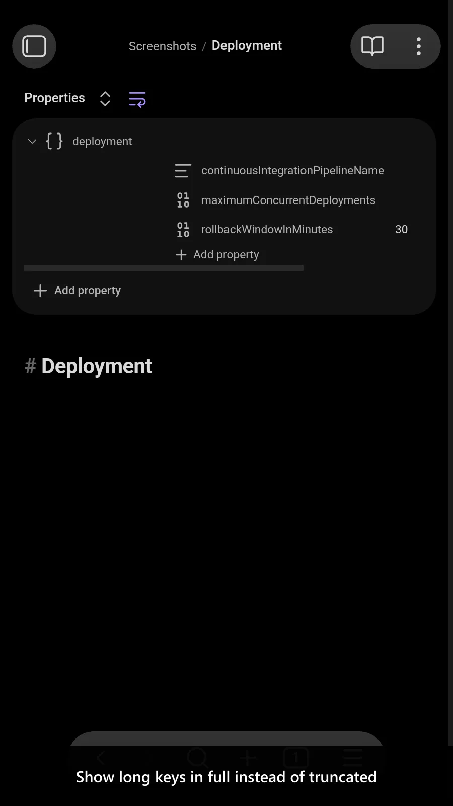 Nested Properties screenshot