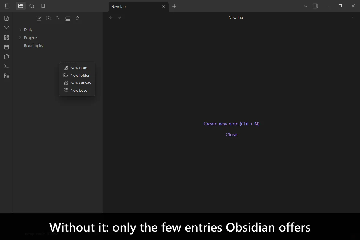 Root Folder Context Menu screenshot