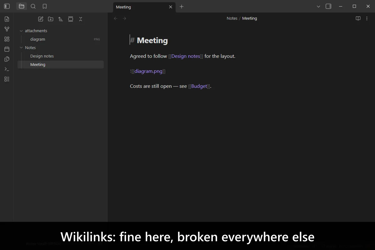 Consistent Attachments and Links screenshot