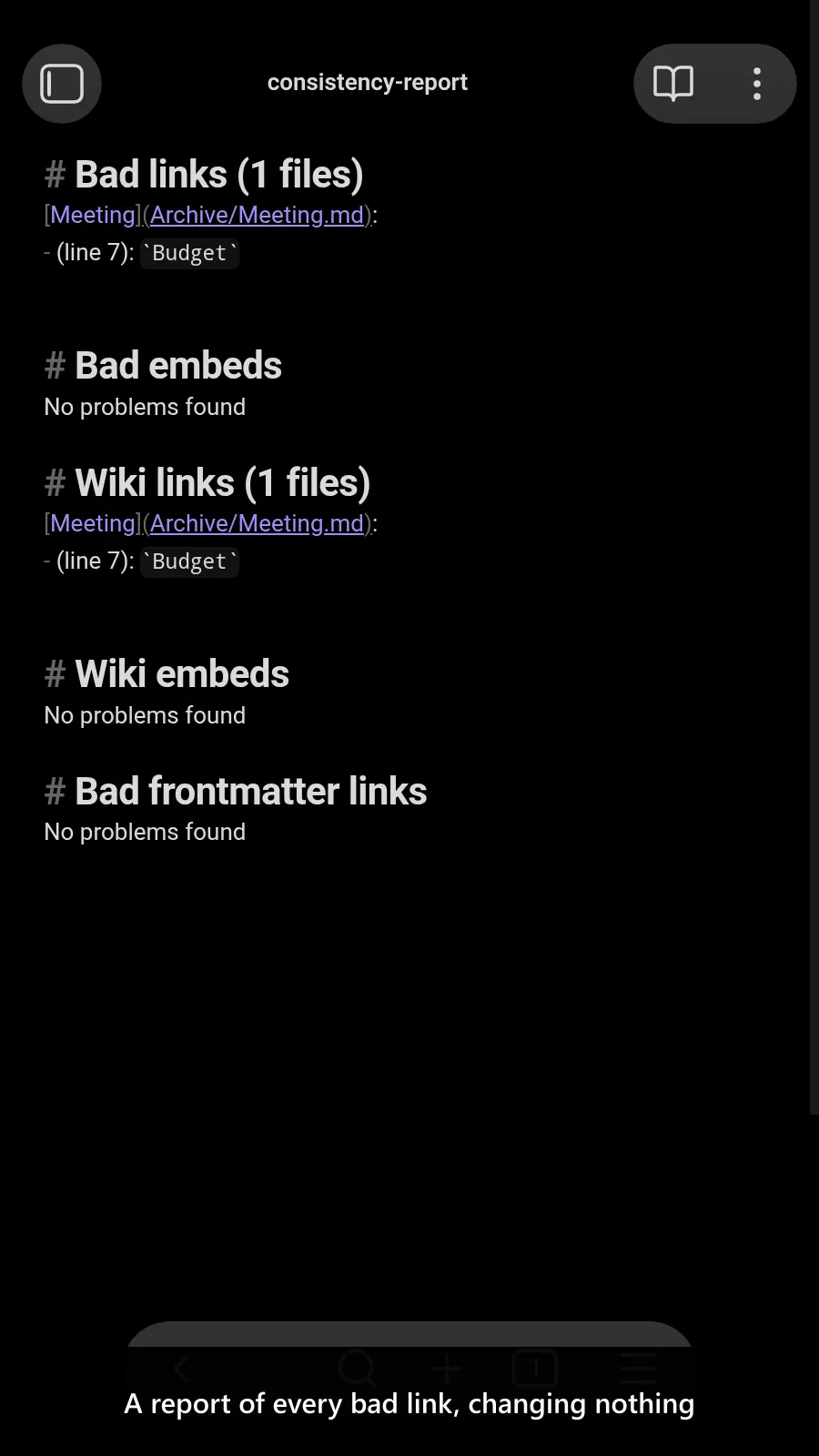 Consistent Attachments and Links screenshot