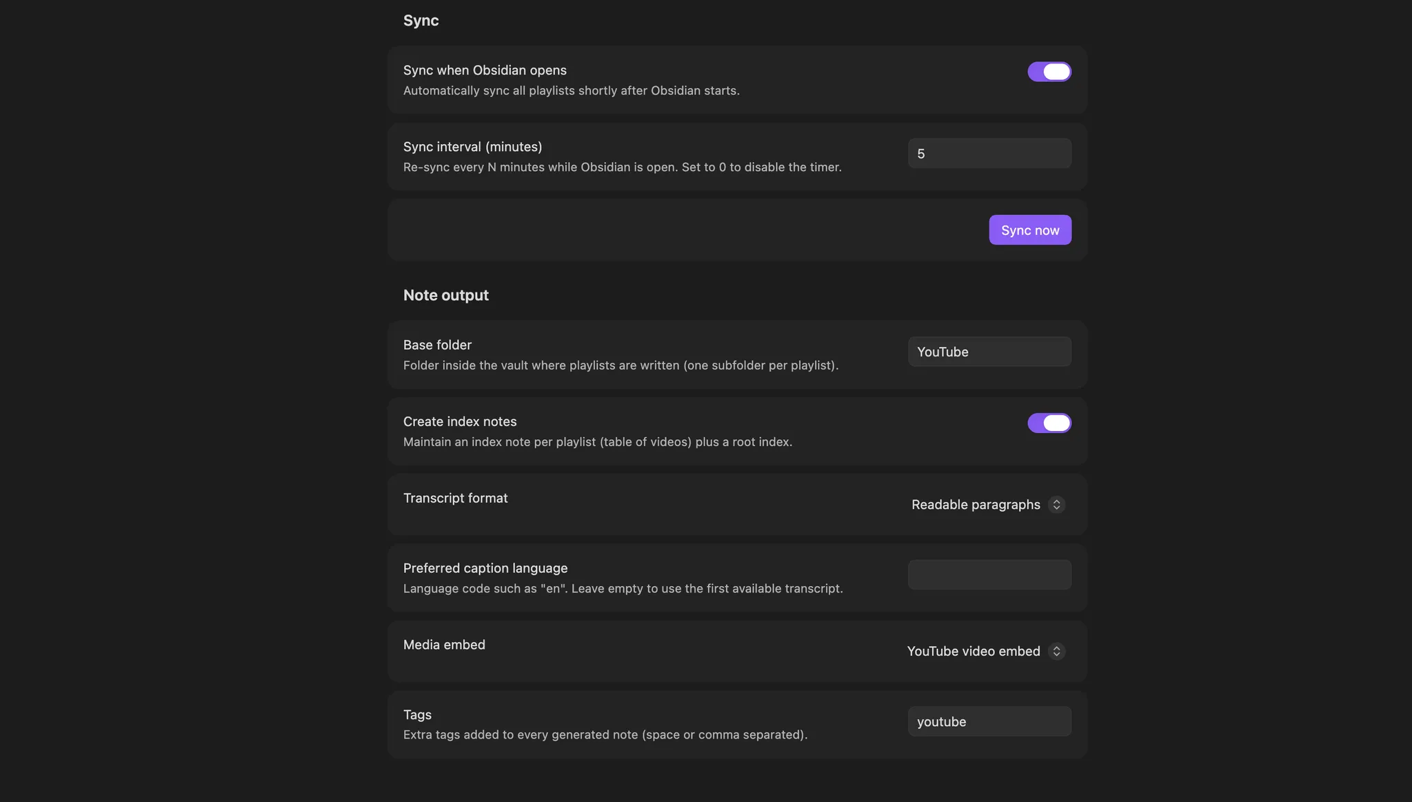 YouTube Playlist Sync screenshot