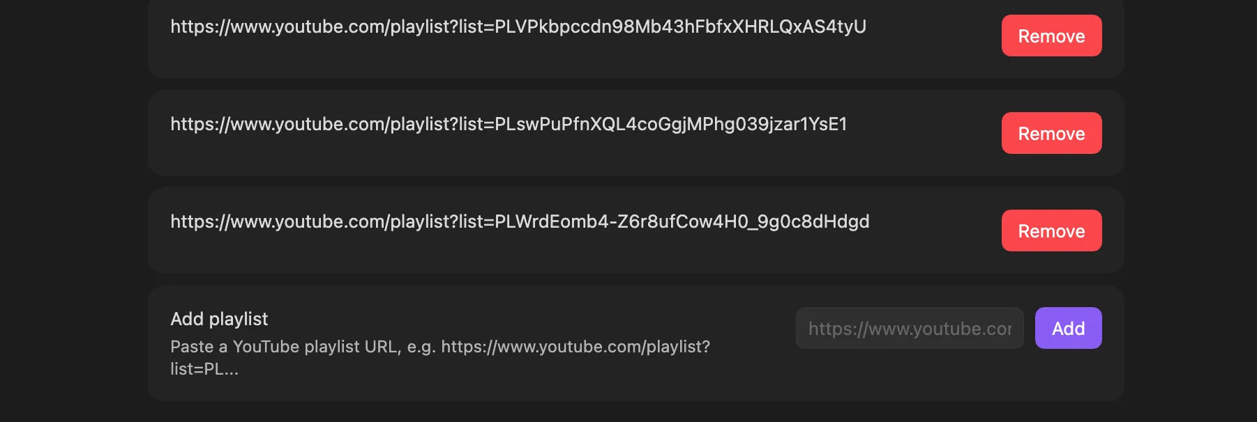YouTube Playlist Sync screenshot