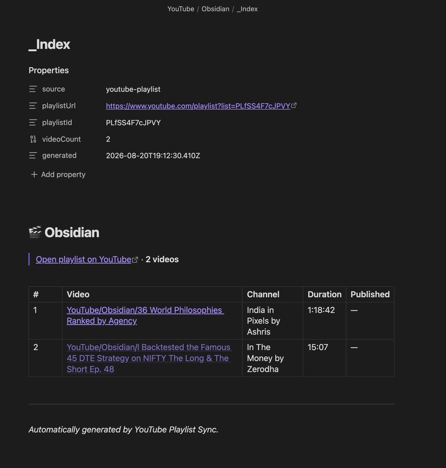 YouTube Playlist Sync screenshot