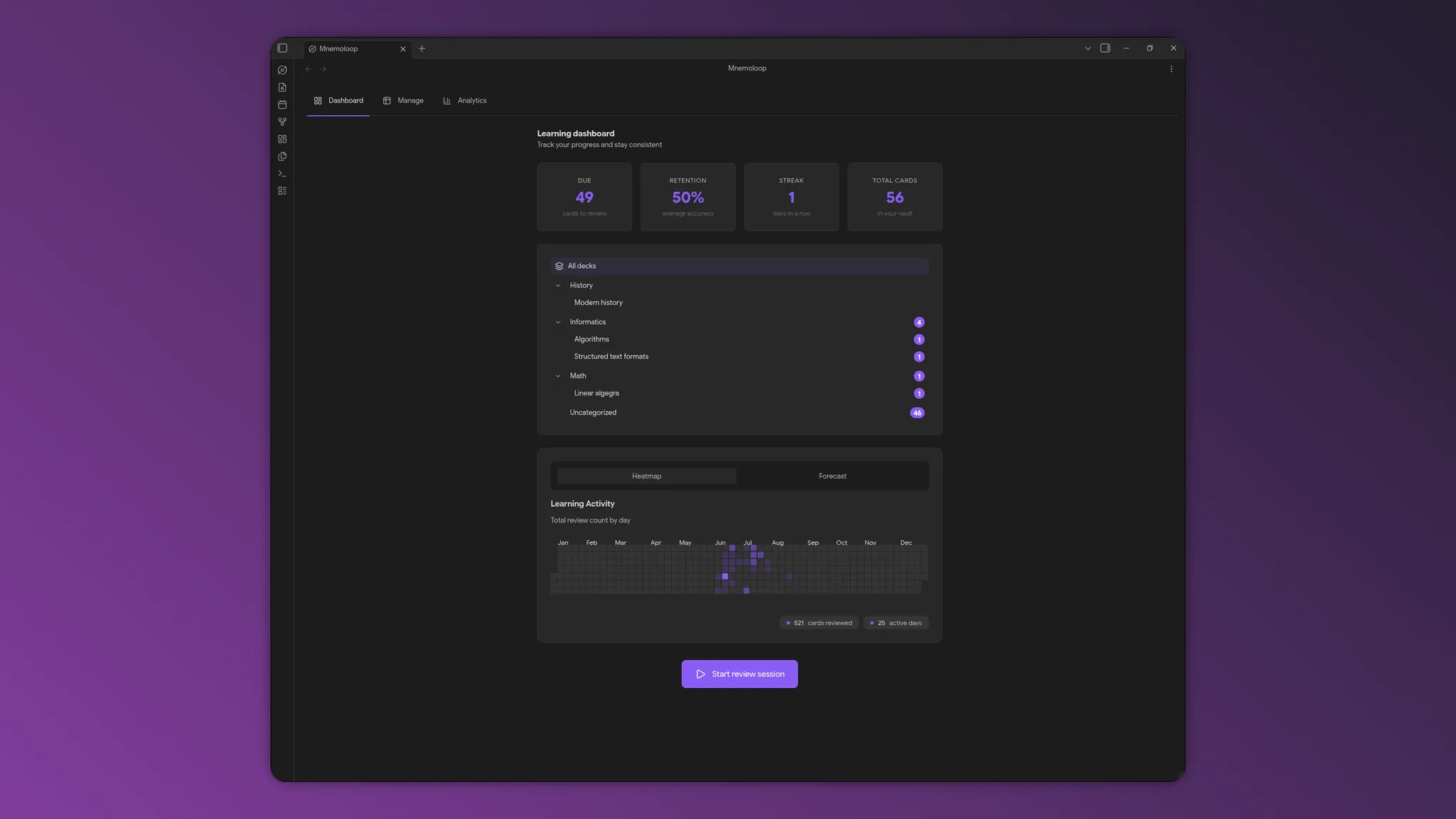 Mnemoloop screenshot