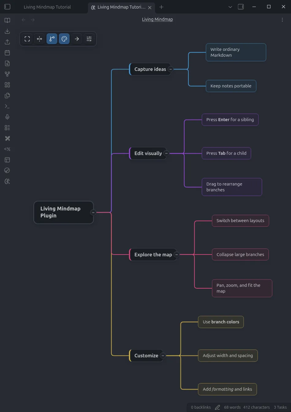 Living Mindmap screenshot