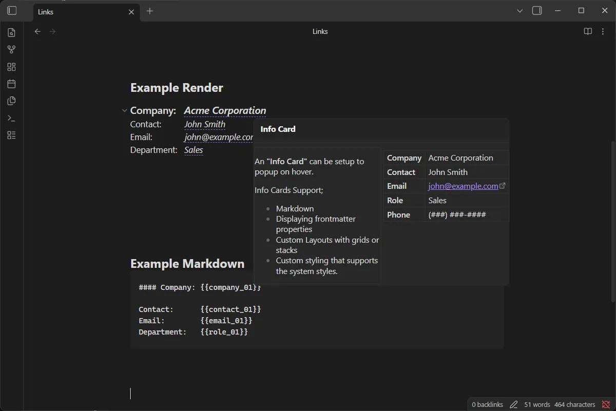 Variable Links screenshot