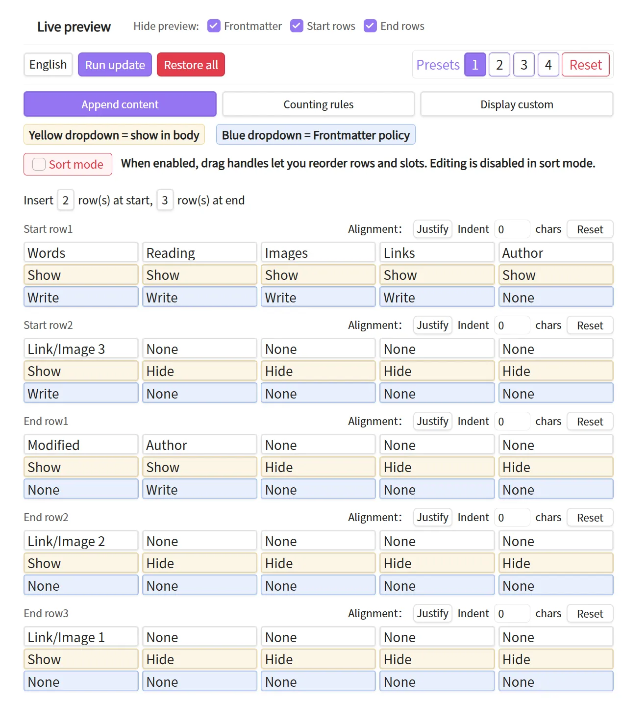 Article Info Inserter screenshot