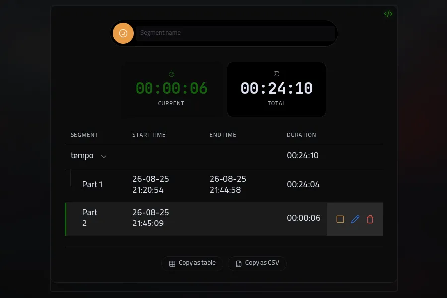 Tempo screenshot