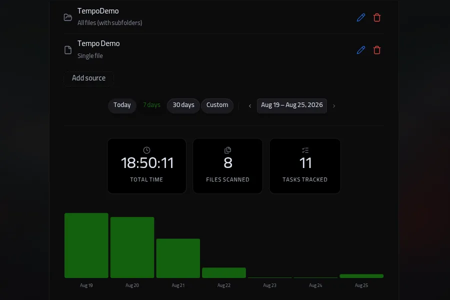 Tempo screenshot