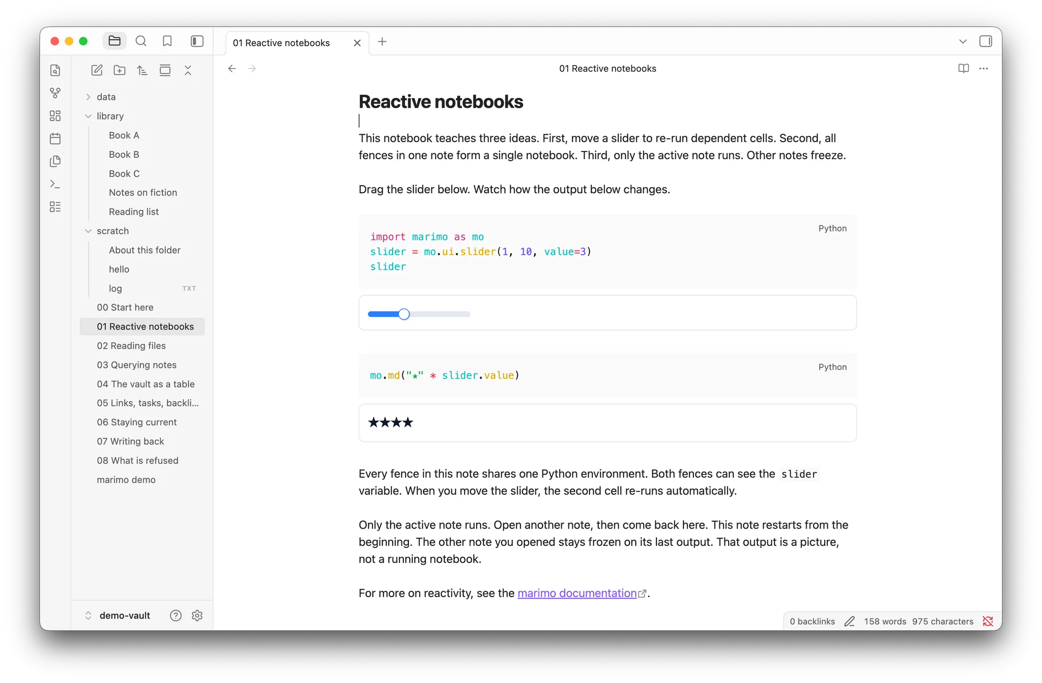 marimo notes screenshot