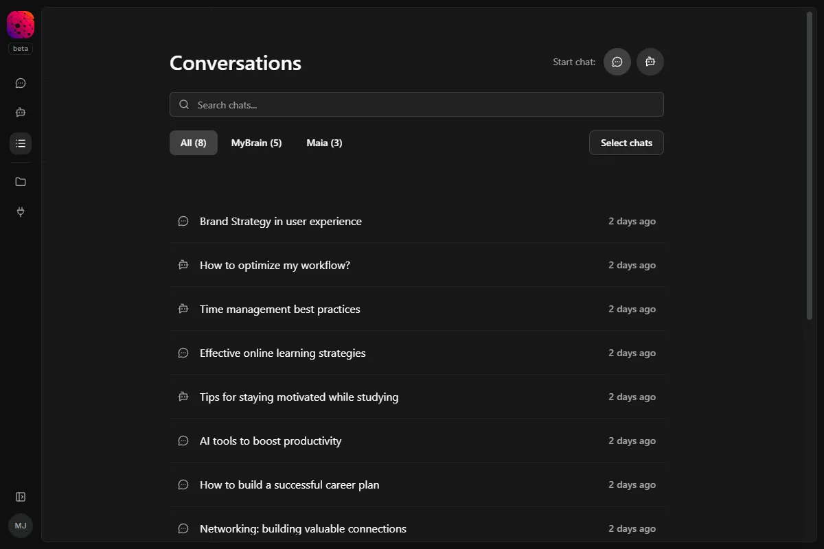mybrain.ai screenshot