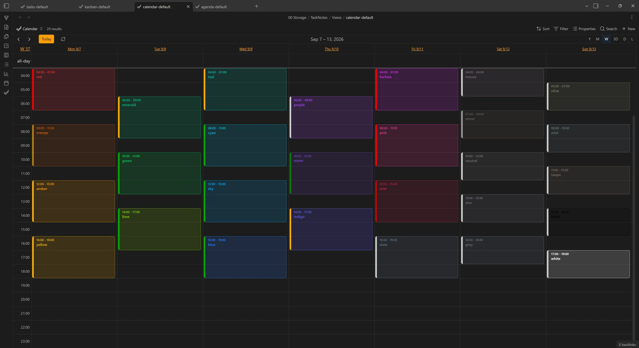 TaskNotes Task Colors screenshot