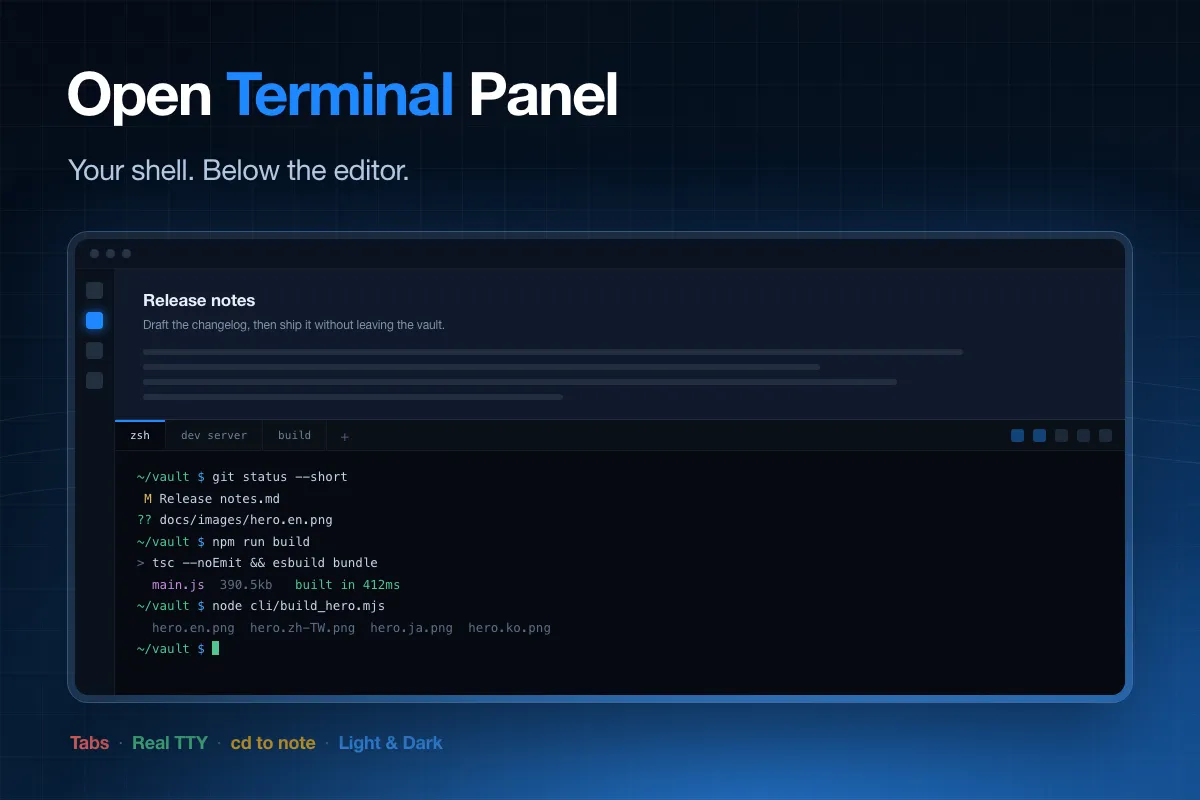 Open Terminal Panel screenshot