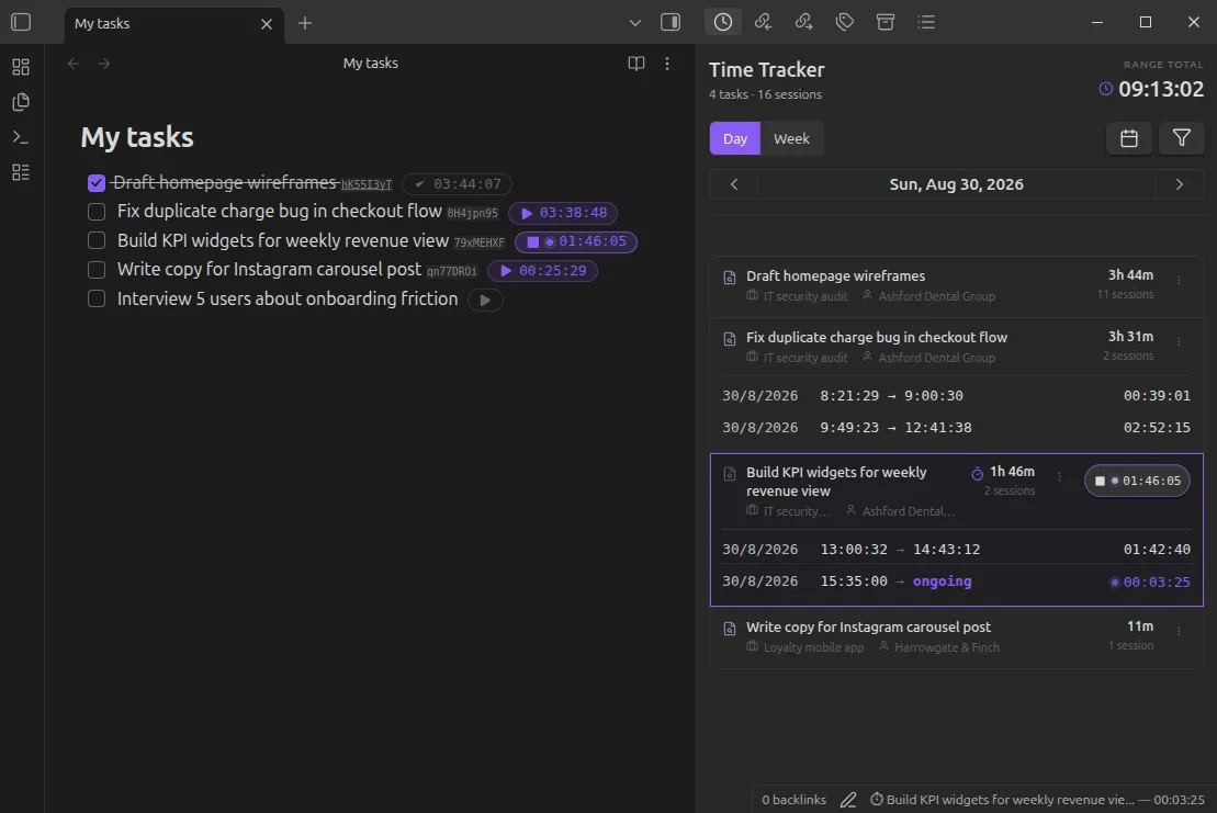Task Time Tracker screenshot