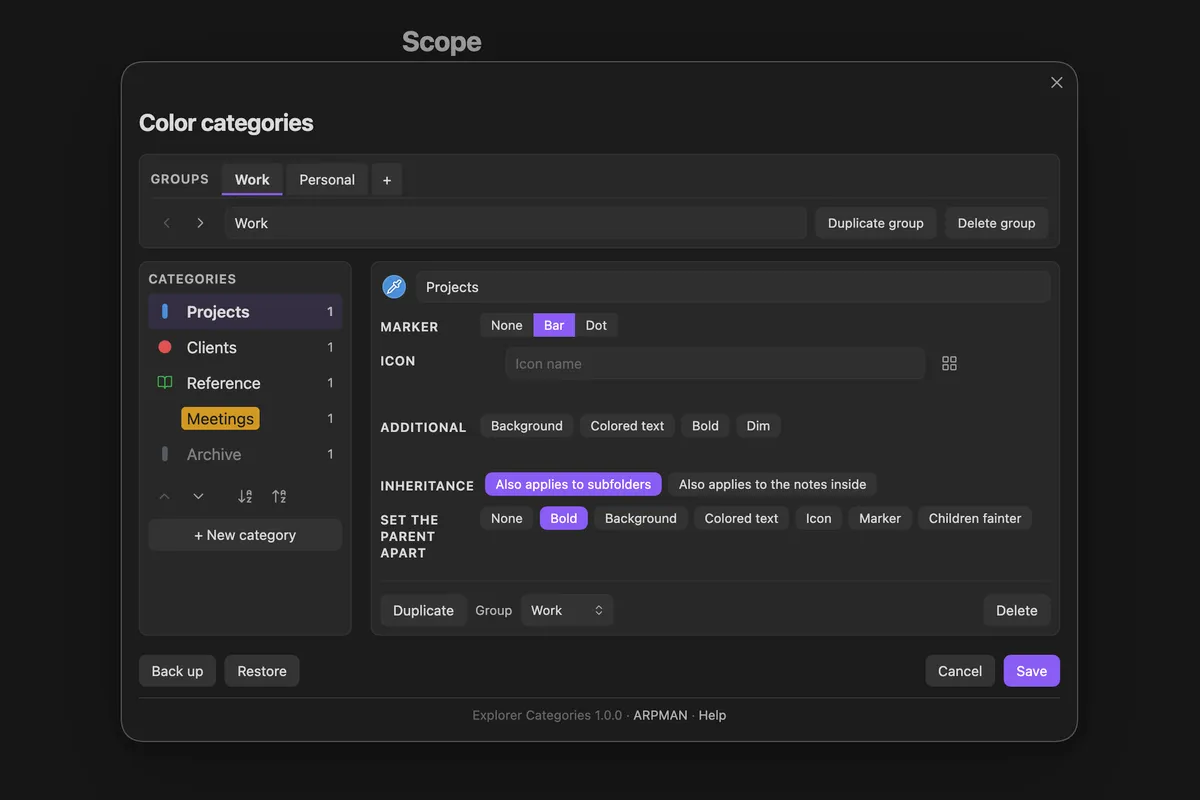 Explorer Categories screenshot