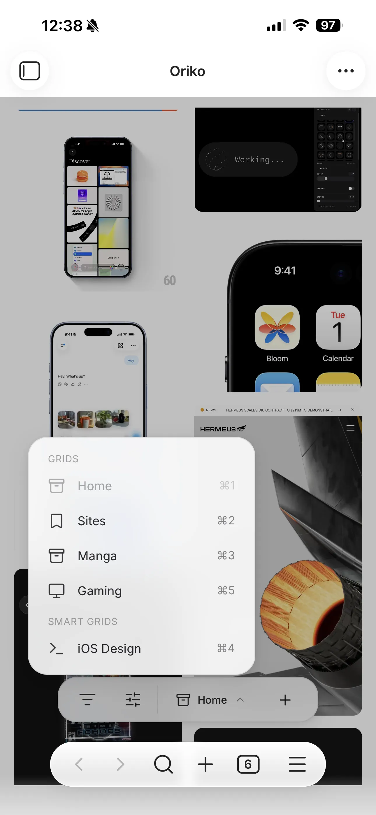 Oriko screenshot