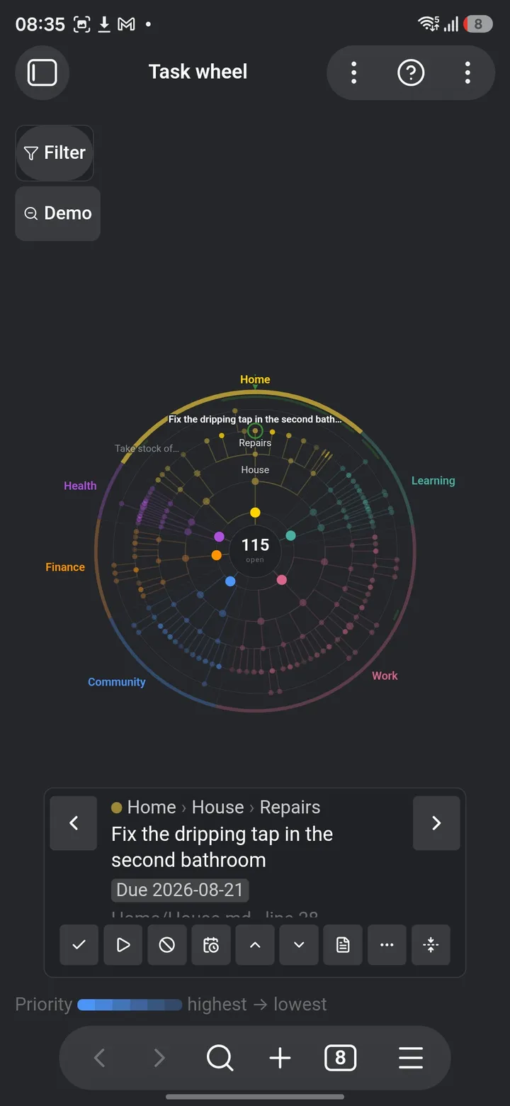 Task Wheel screenshot