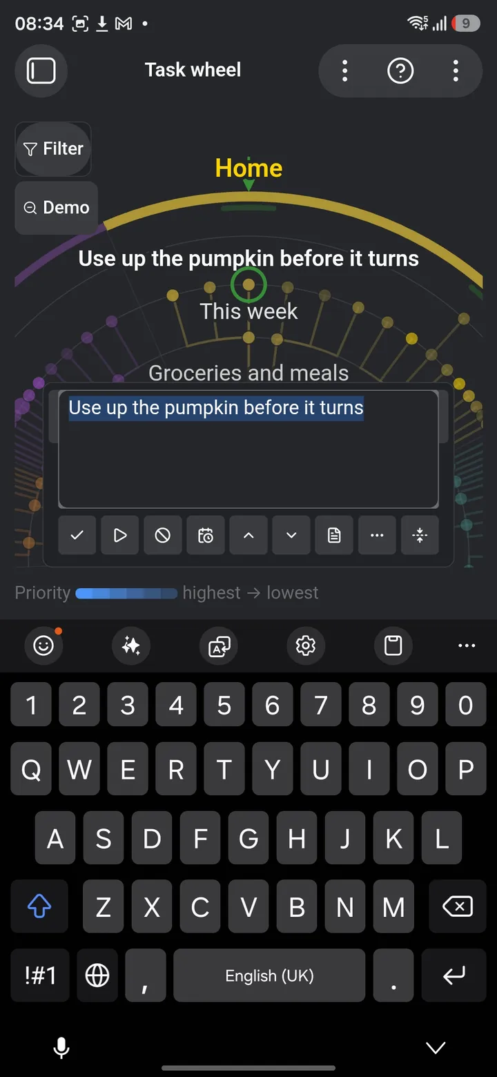 Task Wheel screenshot