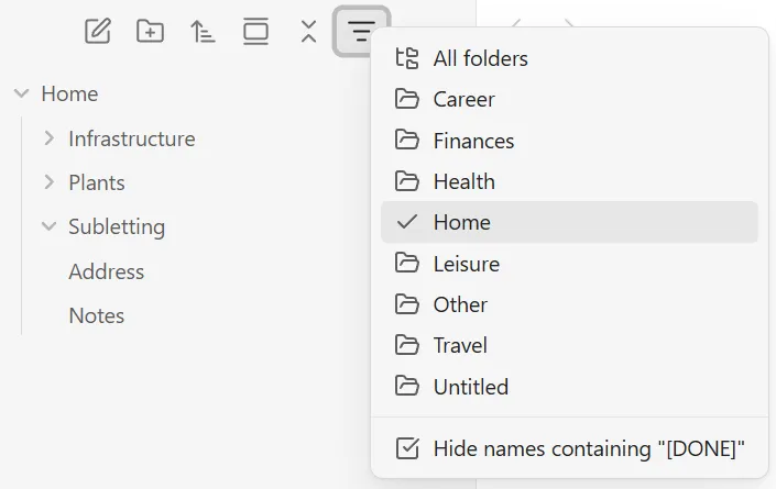 File Explorer Filter screenshot