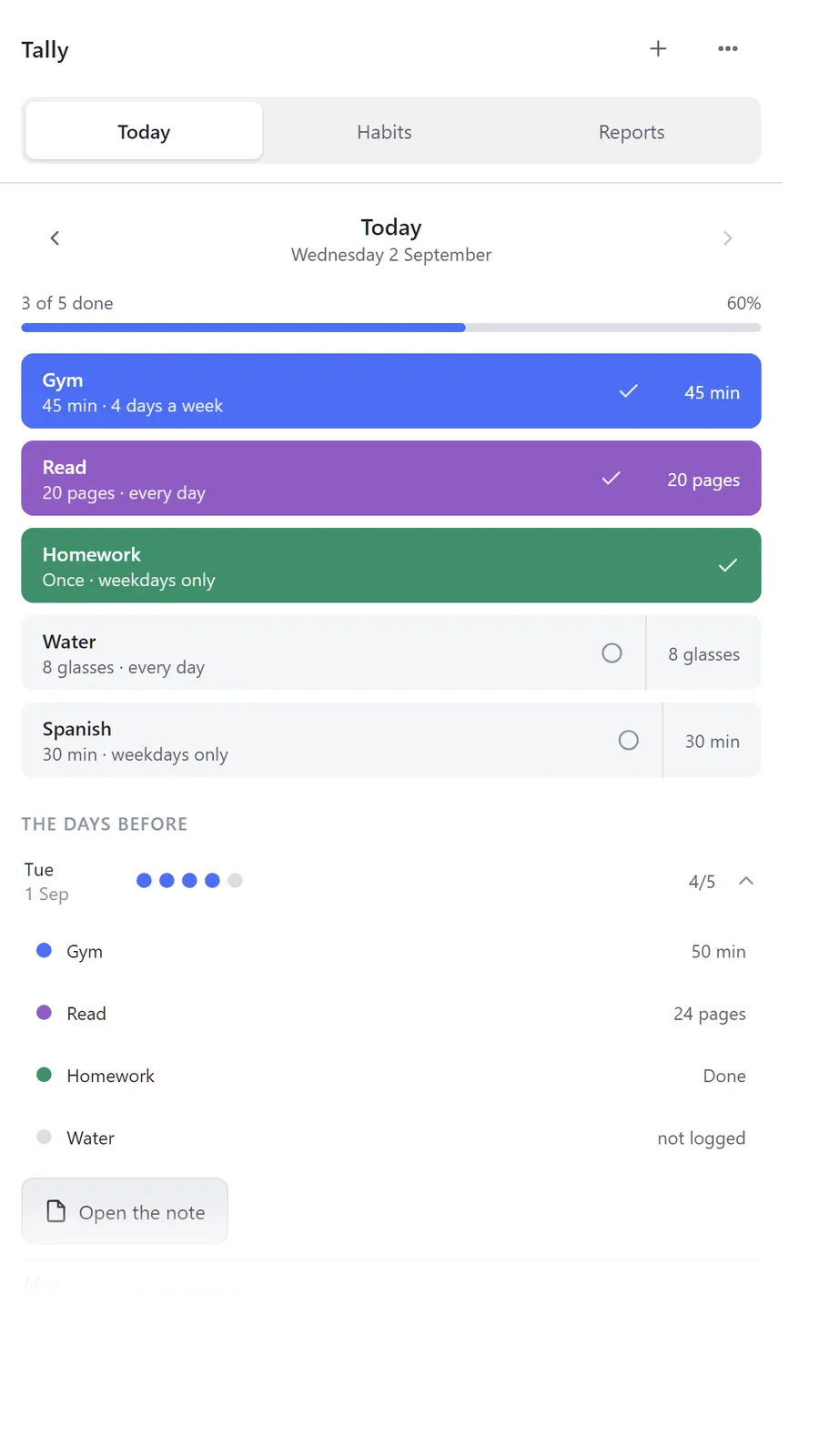 Tally screenshot